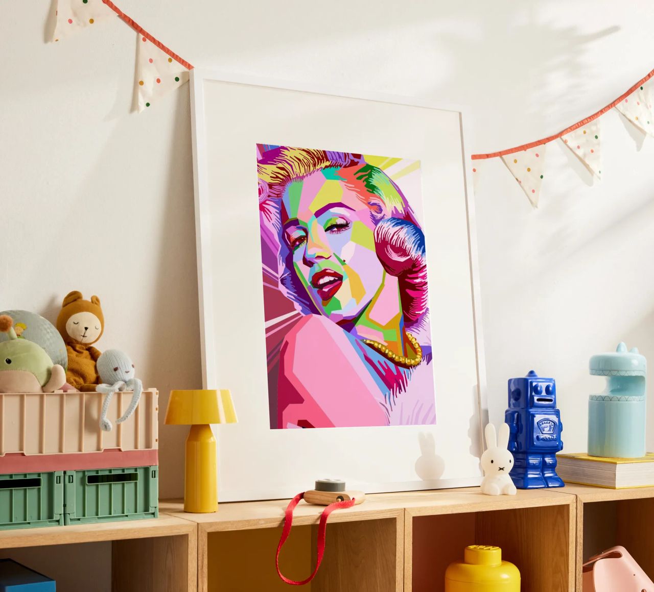 Marilyn Pop Art: Lebendige Geometrie, ikonischer Promi-Trend Poster von NorwesClub