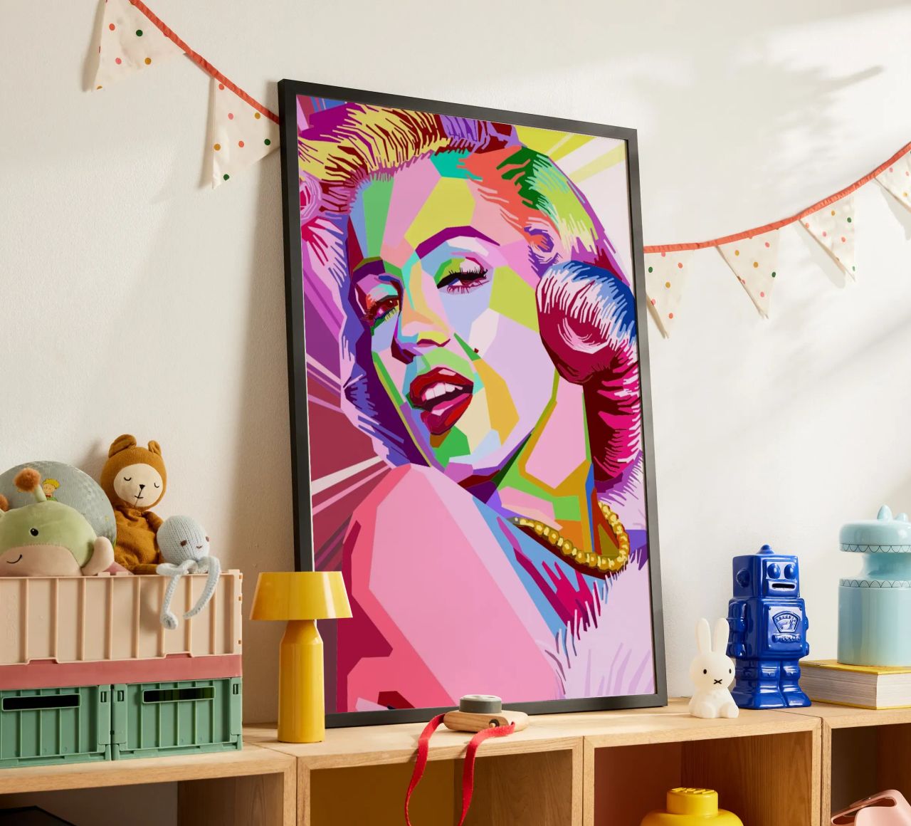 Marilyn Pop Art: Lebendige Geometrie, ikonischer Promi-Trend Poster von NorwesClub