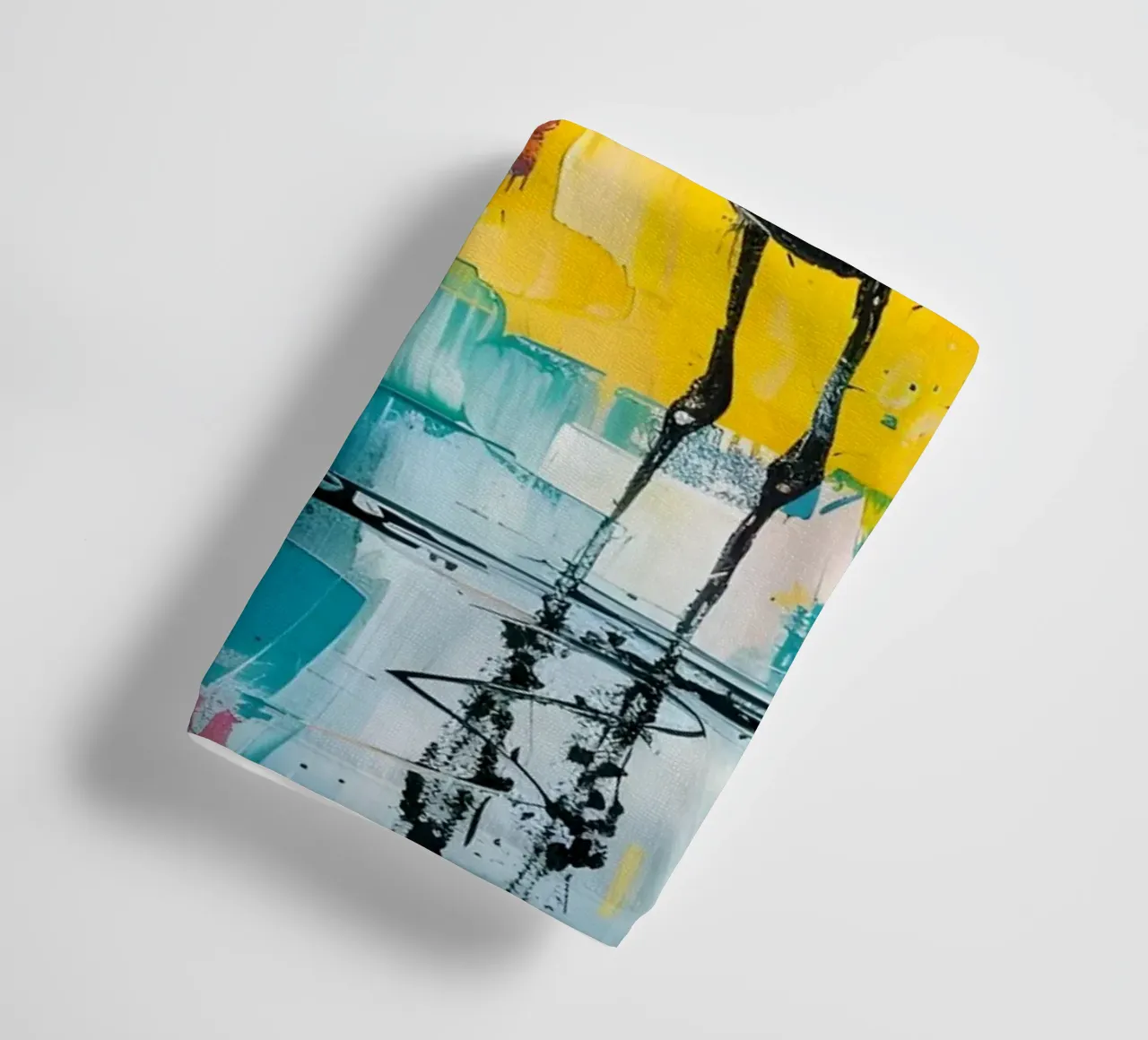 Flamants abstraits : Oiseaux vibrants, Pop Art jaune et sarcelle serviette de bain de NorwesClub