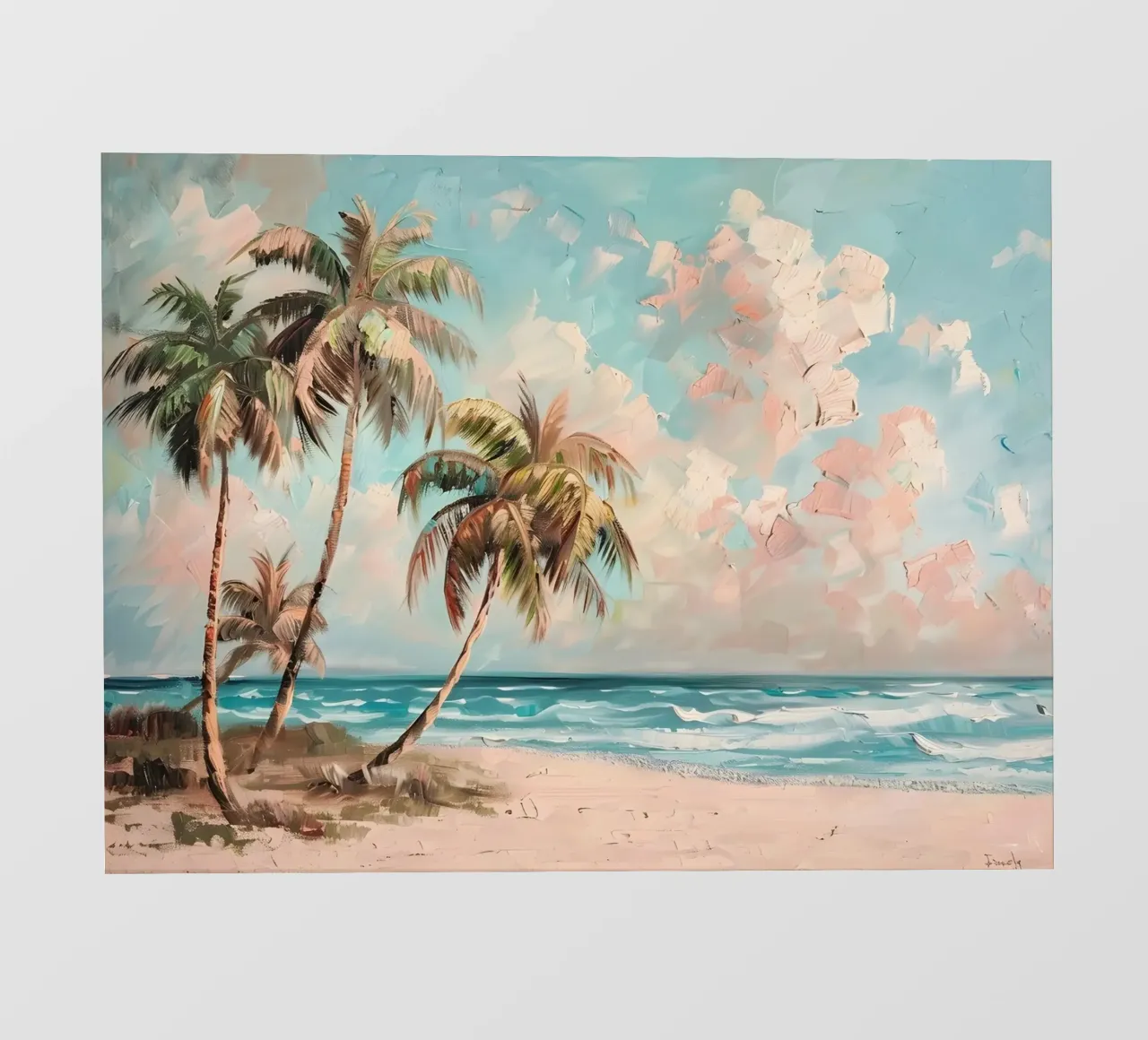 Brezza tropicale: Scena espressiva sulla spiaggia, palme e oceano pellicola backlit da NorwesClub