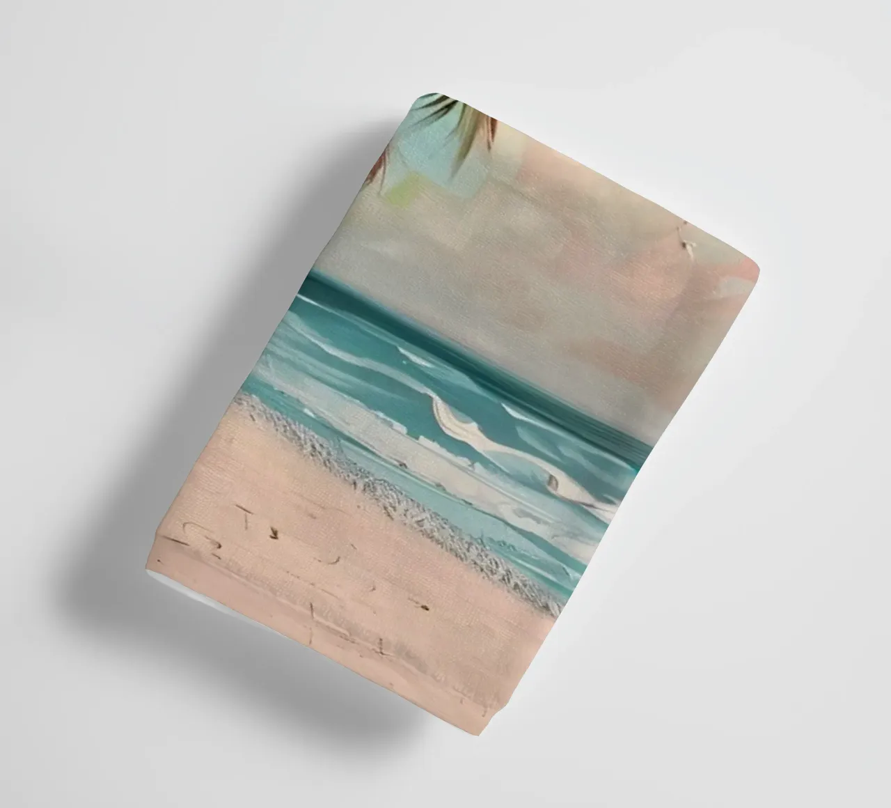 Brezza tropicale: Scena espressiva sulla spiaggia, palme e oceano asciugamano da bagno da NorwesClub