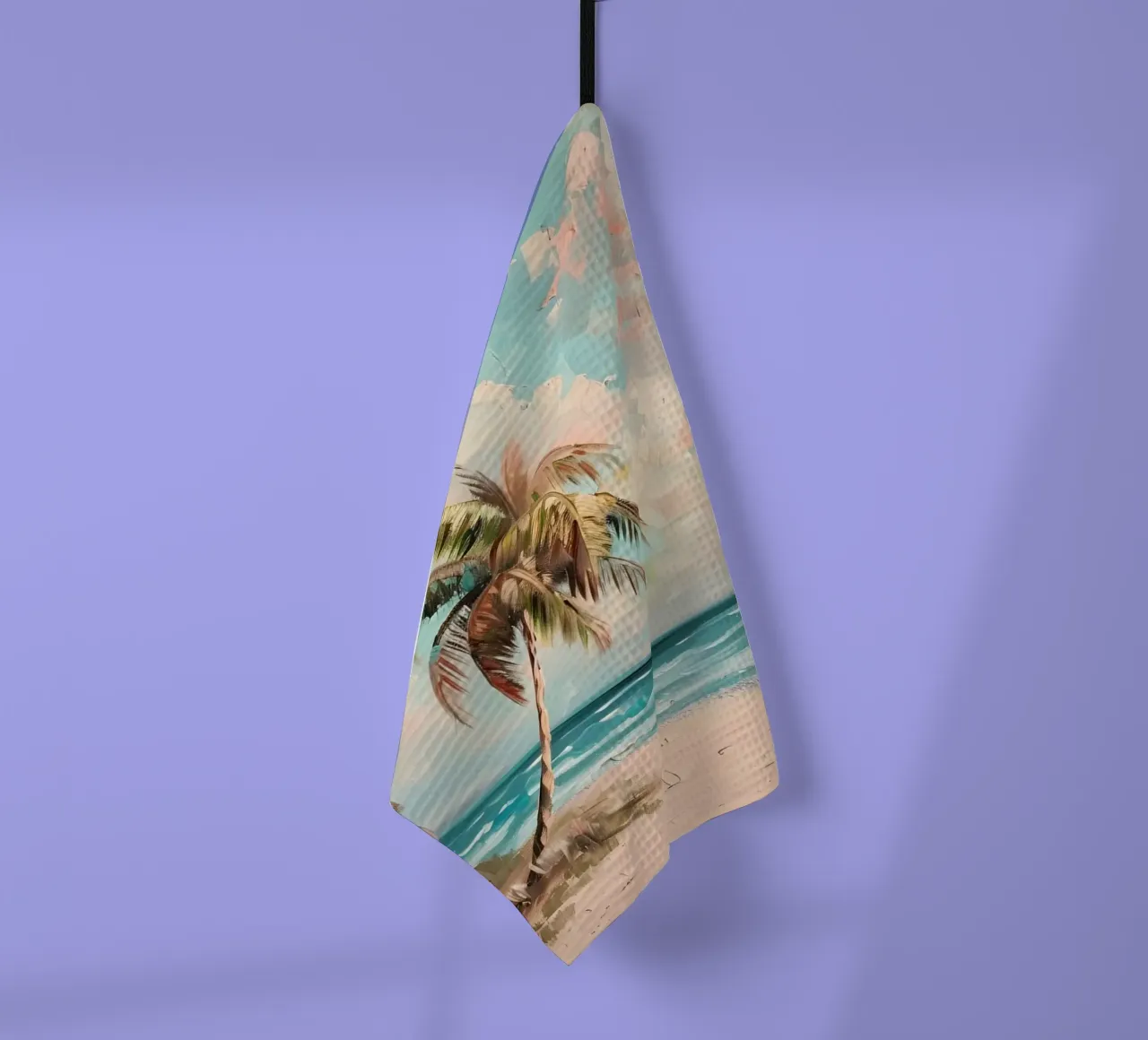 Brezza tropicale: Scena espressiva sulla spiaggia, palme e oceano canovaccio da cucina da NorwesClub