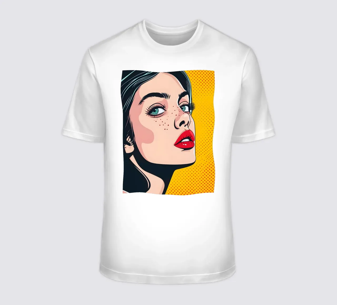 Striking Gaze: Pop Art Portrait, Comic Book Style & Trendy t-shirt by NorwesClub