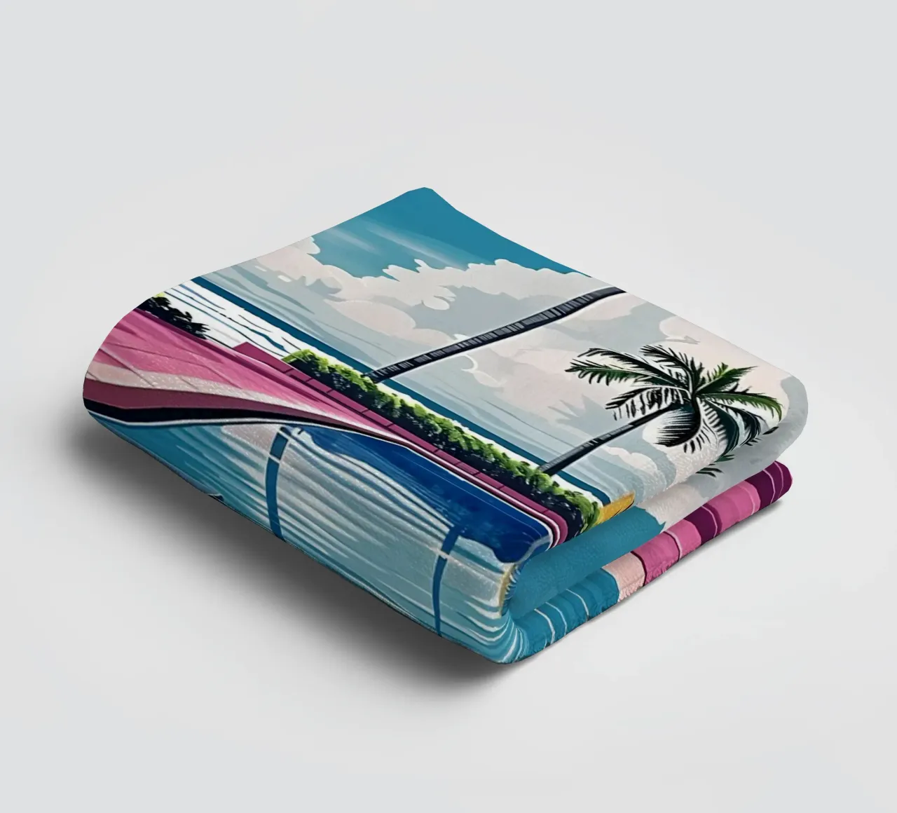 Miami Vice Pool: 80s Aesthetic, Tropical Pop Art Print towel by NorwesClub