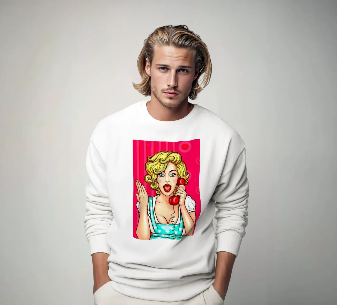 Chiamata retrò: Pop Art Pin-Up, stampa drammatica del fumetto felpa da NorwesClub