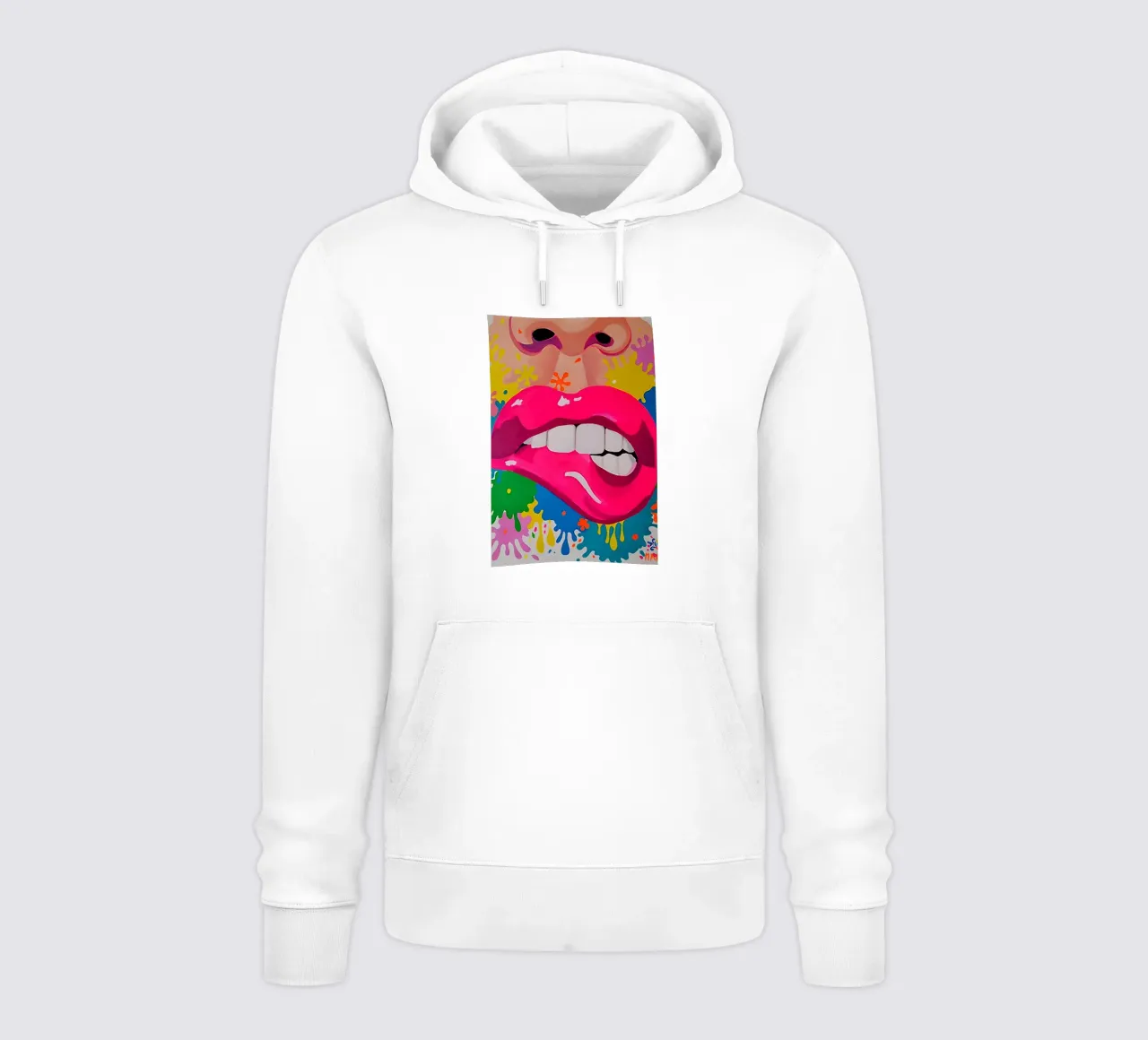 Sassy Pop Lips: Vibrant Abstract, Trendy Mouth Art Print hoodie by NorwesClub