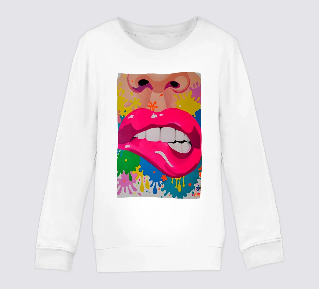 Lèvres pop impertinentes : abstrait vibrant, impression d'art de bouche tendance sweat enfant de NorwesClub
