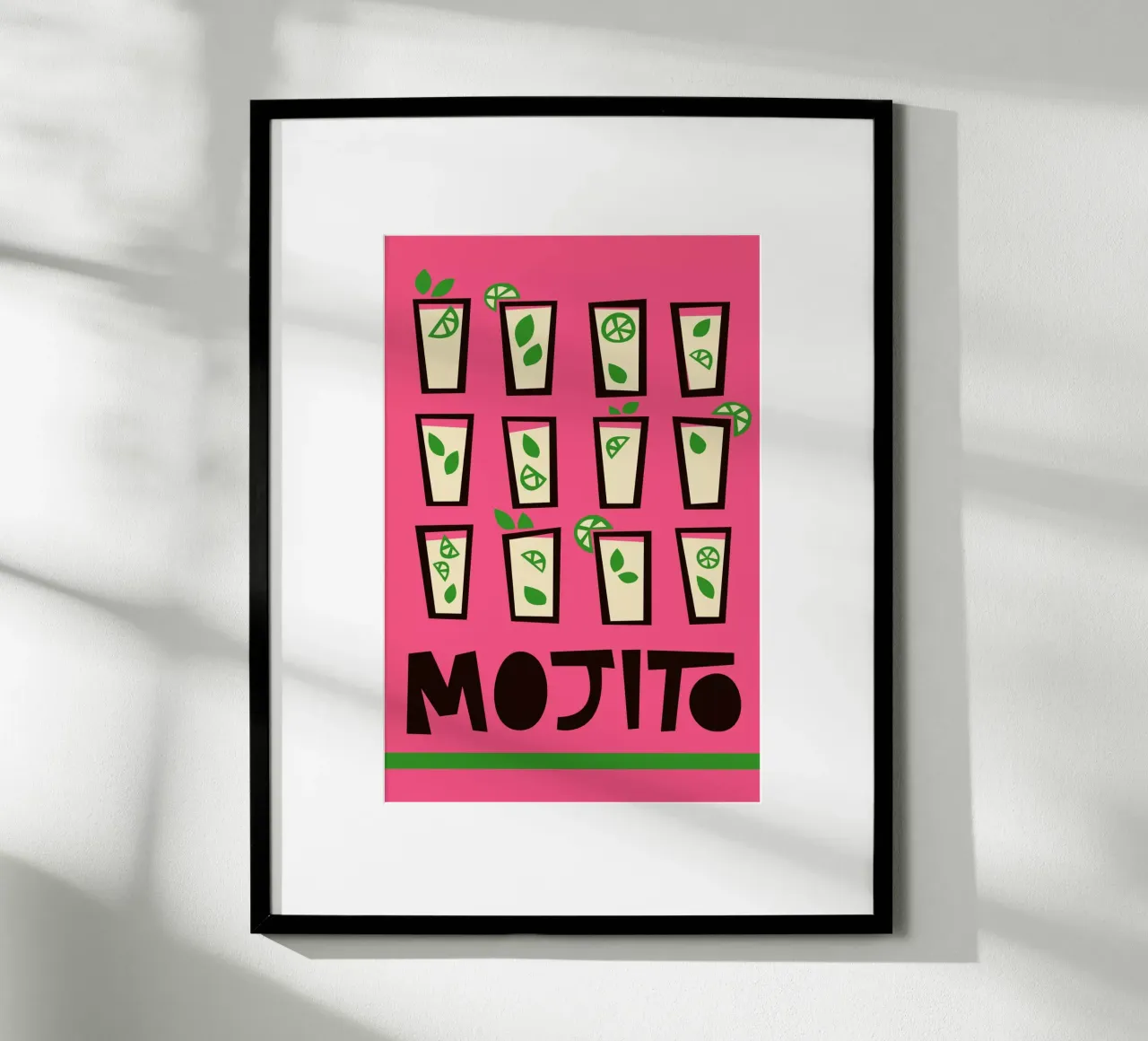 Cocktail Mojito poster con telaio in plastica da Fox & Velvet