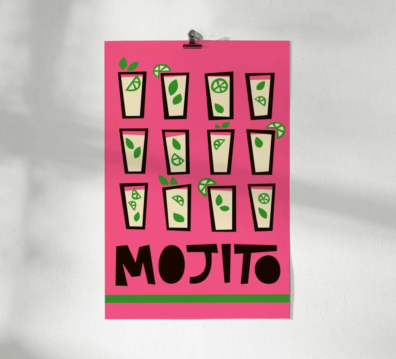 Cocktail Mojito poster con telaio in plastica da Fox & Velvet