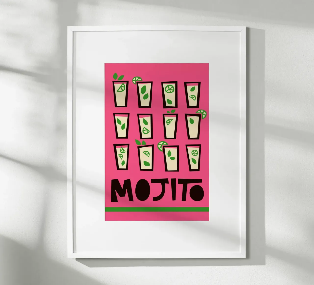 Cocktail Mojito poster con telaio in plastica da Fox & Velvet