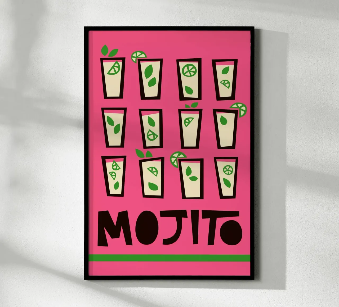 Cocktail Mojito poster con telaio in plastica da Fox & Velvet