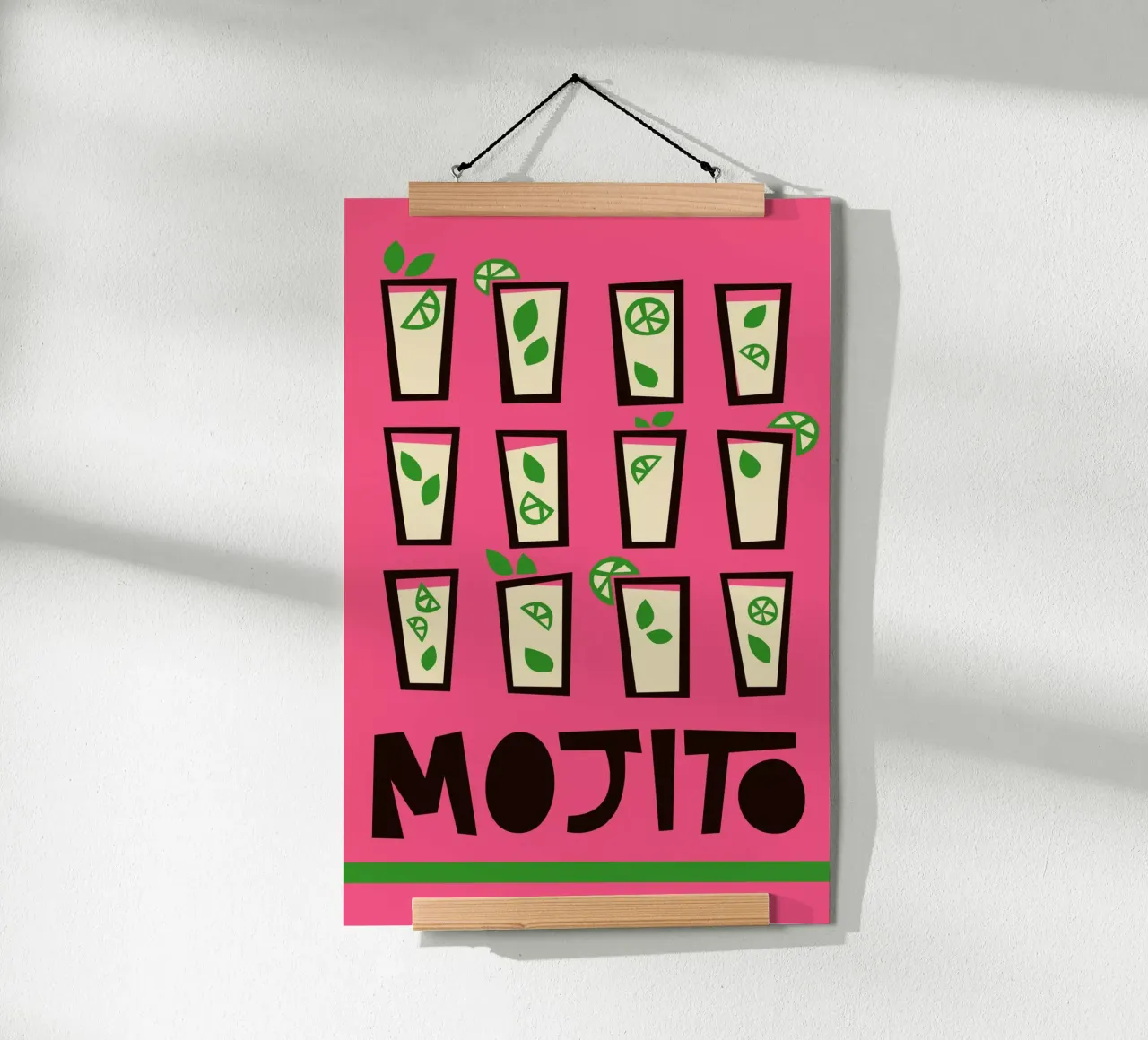 Cocktail Mojito poster con telaio in plastica da Fox & Velvet