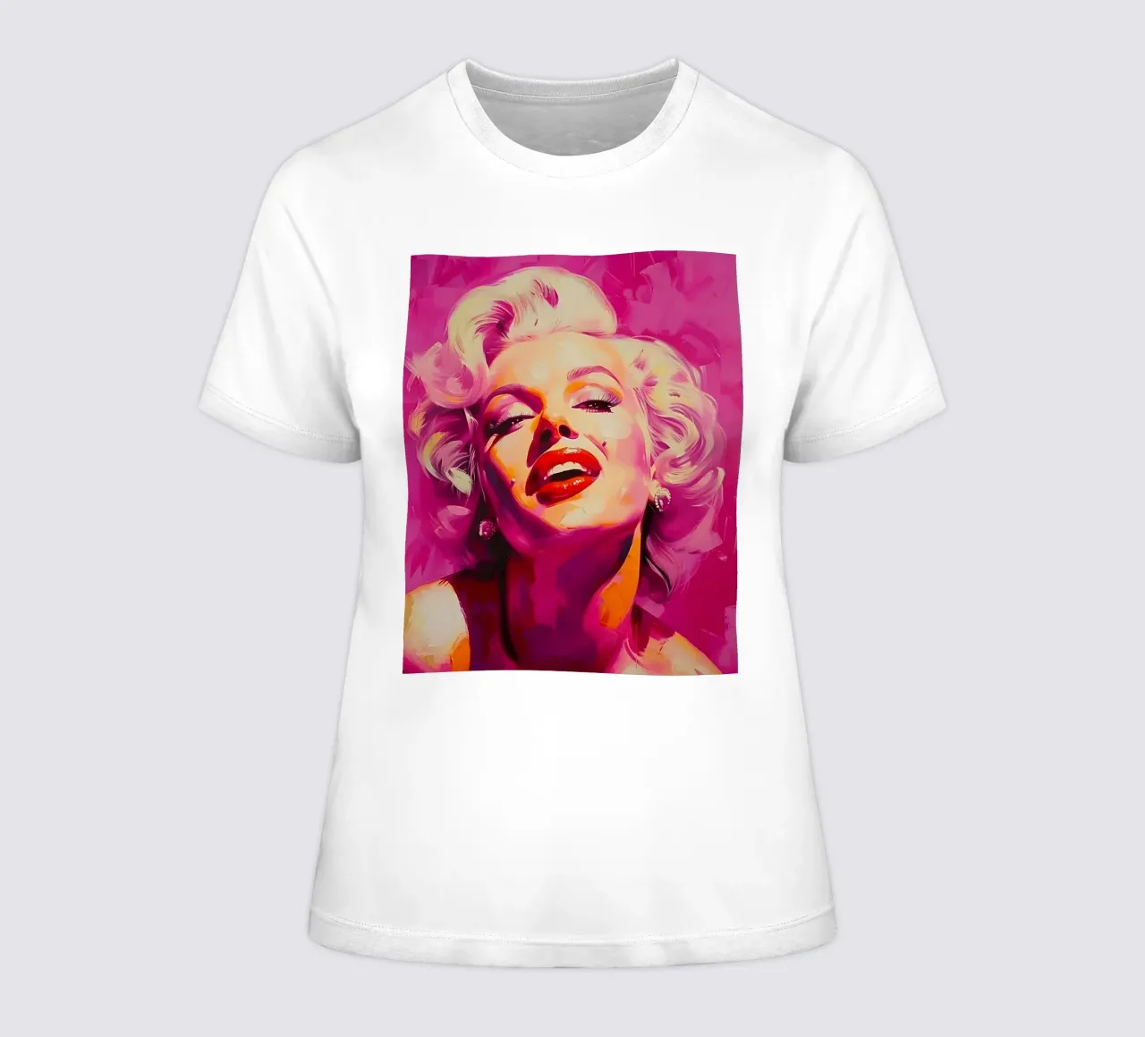 Marilyn Glow: Ausdrucksstarke Pop-Art, ikonisches Porträt und rosa Farbton Frauen T-Shirt von NorwesClub