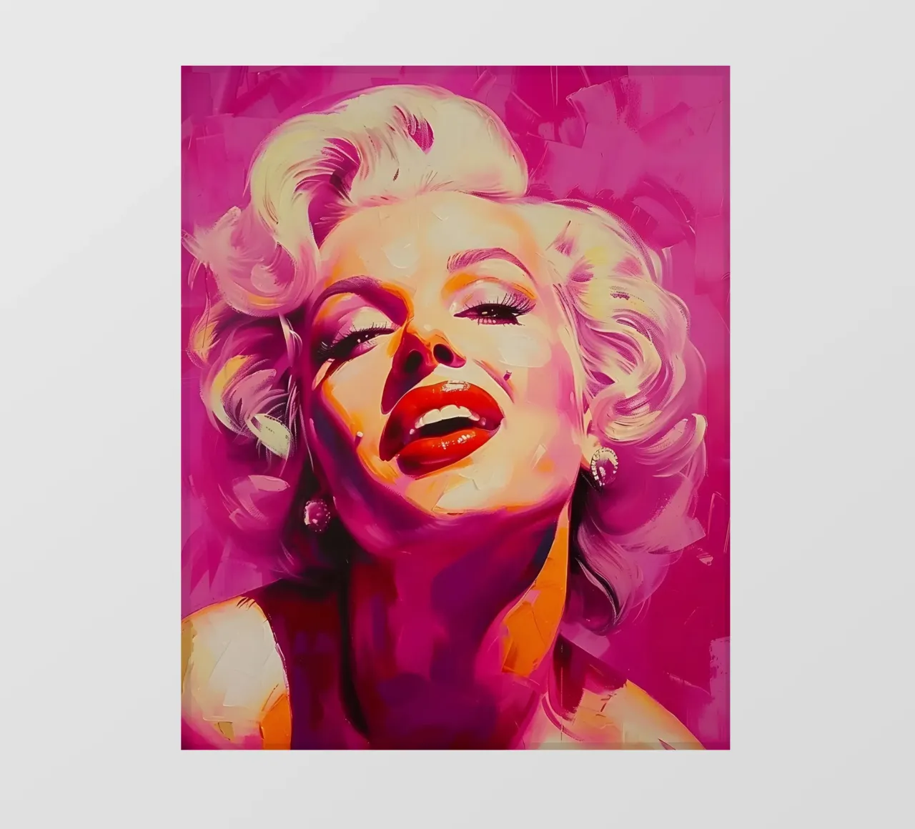 Marilyn Glow: Expressive Pop Art, Iconic Portrait & Pink Hue photo wallpaper by NorwesClub