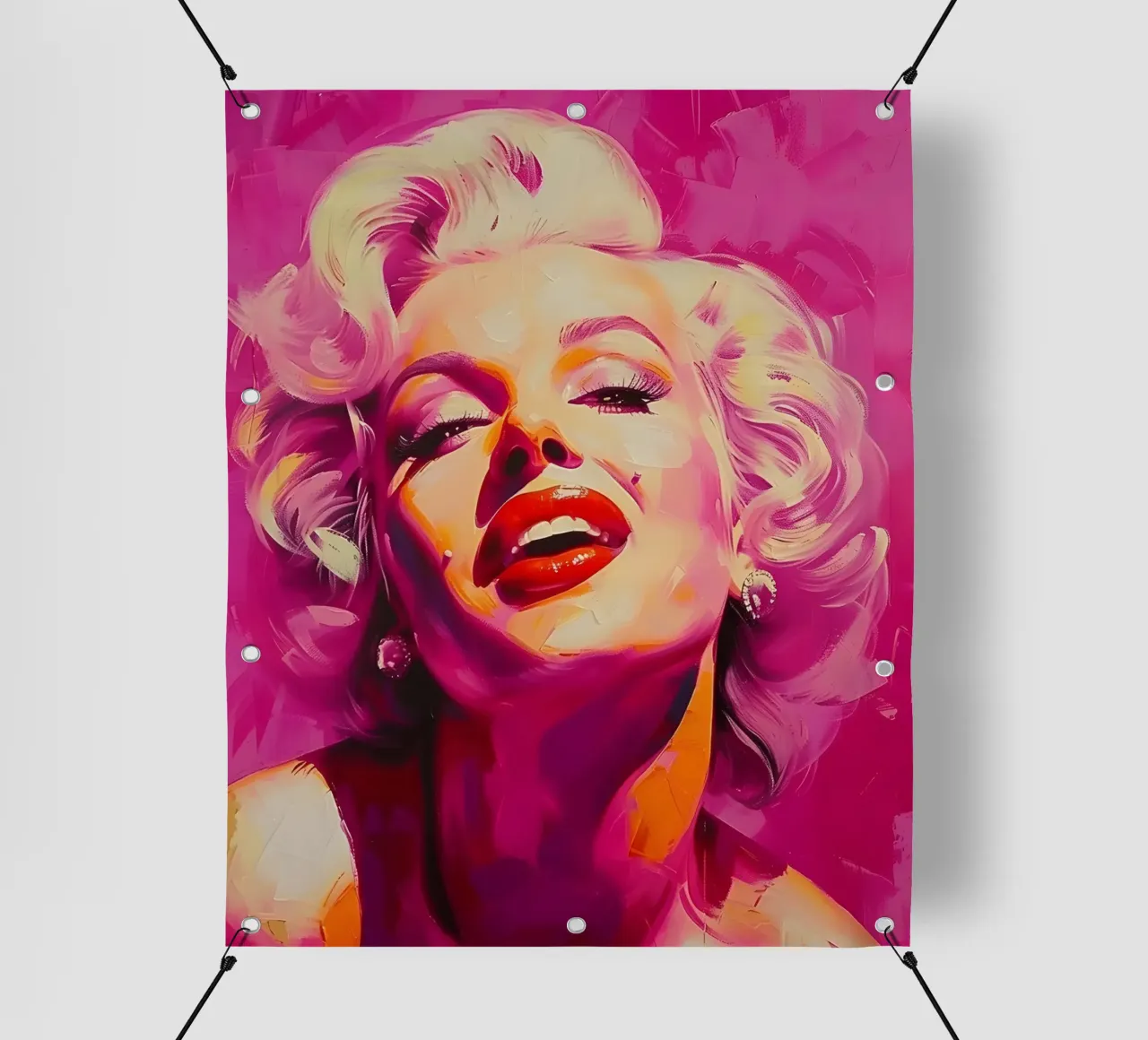 Marilyn Glow: Pop Art espressiva, ritratto iconico e tinta rosa telo in pvc da NorwesClub