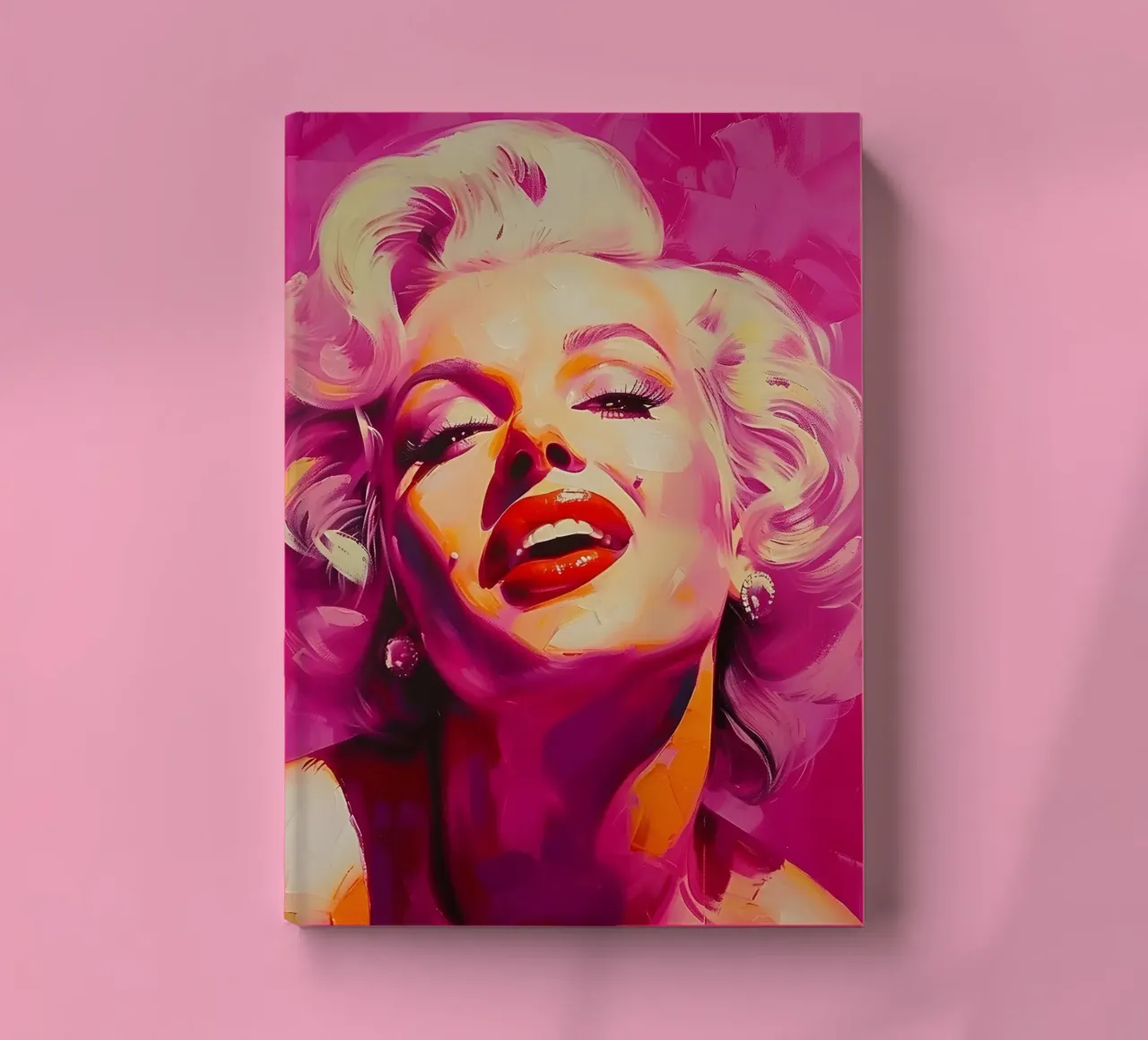Marilyn Glow: Expressive Pop Art, Iconic Portrait & Pink Hue notebook by NorwesClub