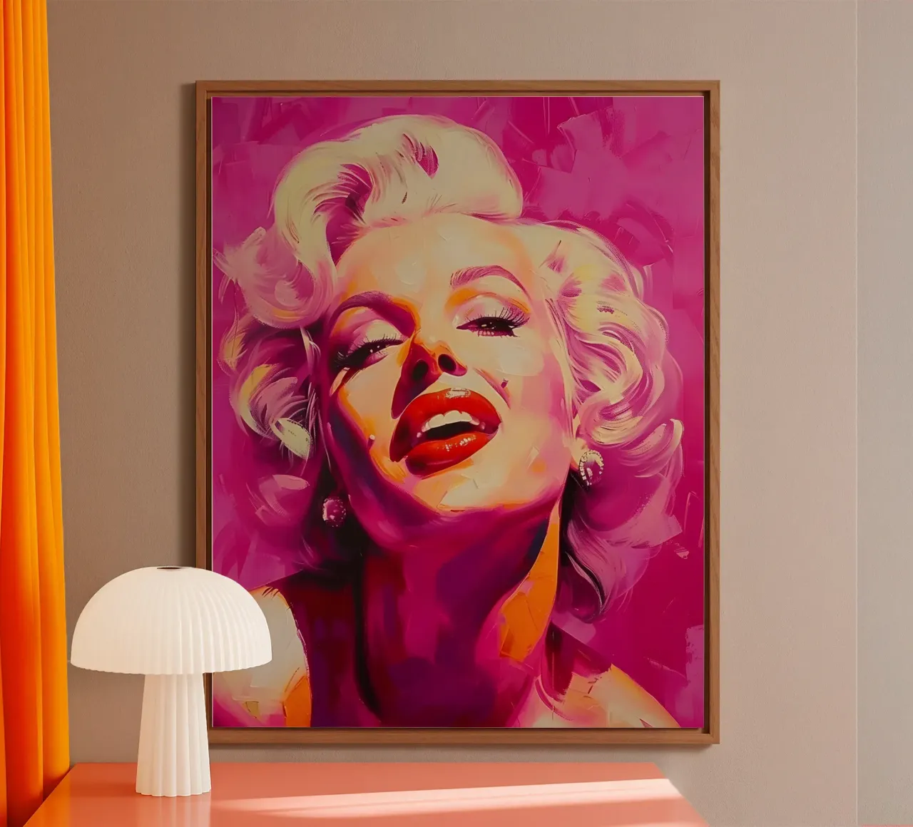 Marilyn Glow: Expressive Pop Art, Iconic Portrait & Pink Hue forex plate by NorwesClub