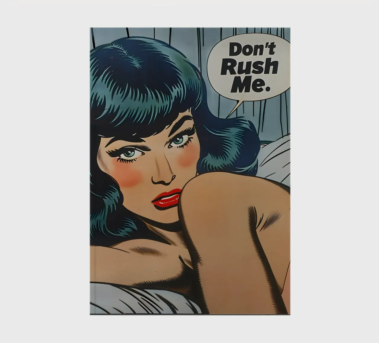 Retro Pop: "Don't Rush Me" Comic Book Woman Art notebook by NorwesClub