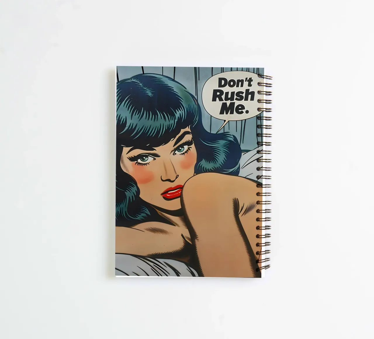 Retro Pop: "Dräng mich nicht" Comicbuch-Frauenkunst Ringbuch von NorwesClub