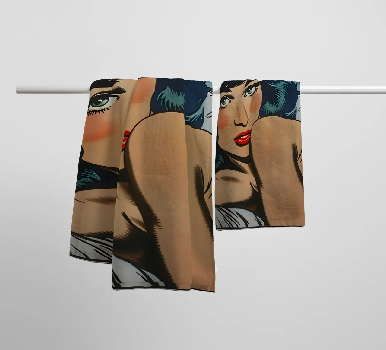 Retro Pop: "Jaag me niet op" Stripboek Vrouw Kunst badhanddoek van NorwesClub