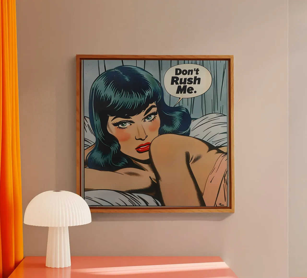 Retro Pop: "Don't Rush Me" Comic Book Woman Art acrylic glass by NorwesClub