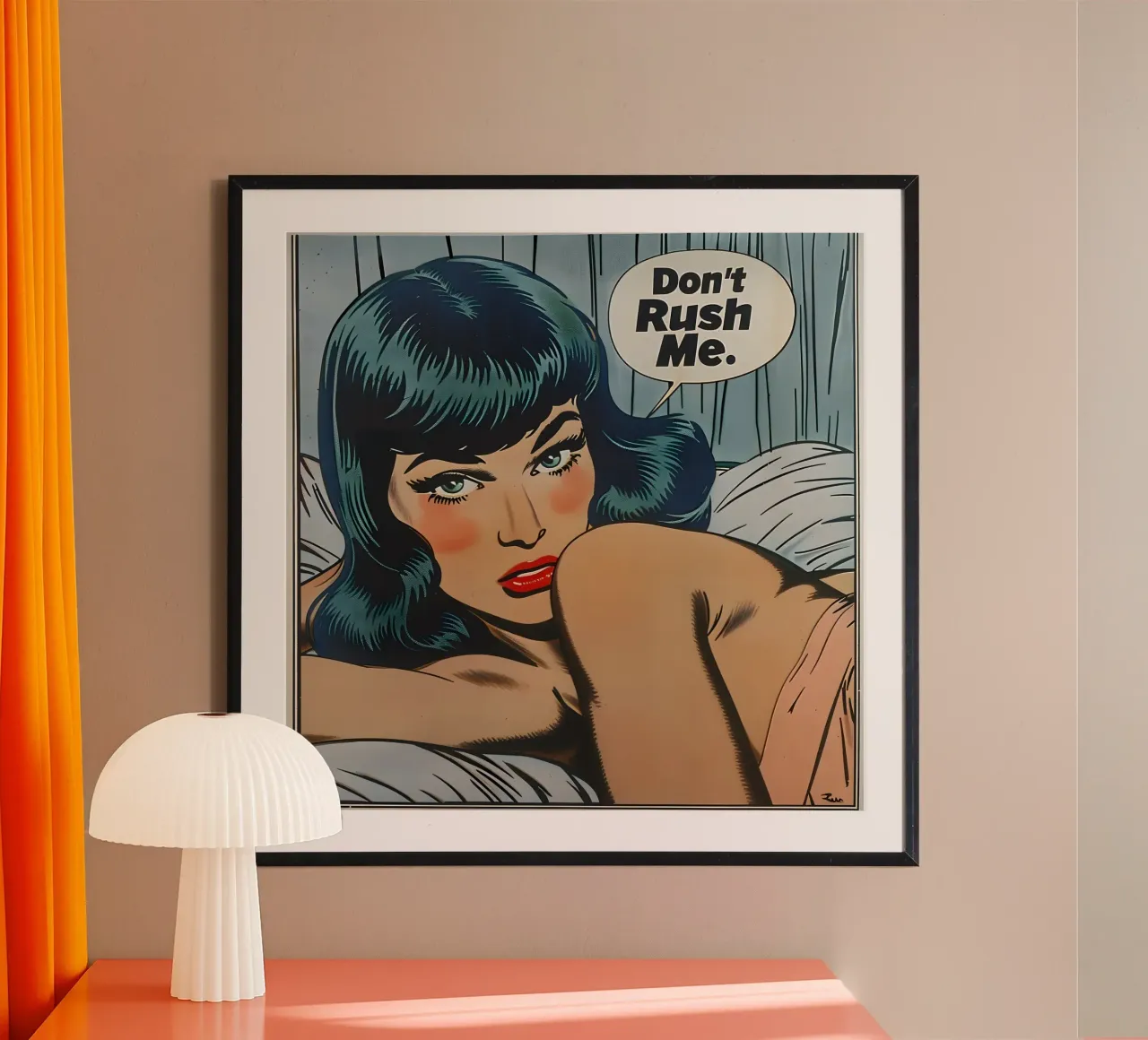 Retro Pop: "Jaag me niet op" Stripboek Vrouw Kunst hahnemühle van NorwesClub