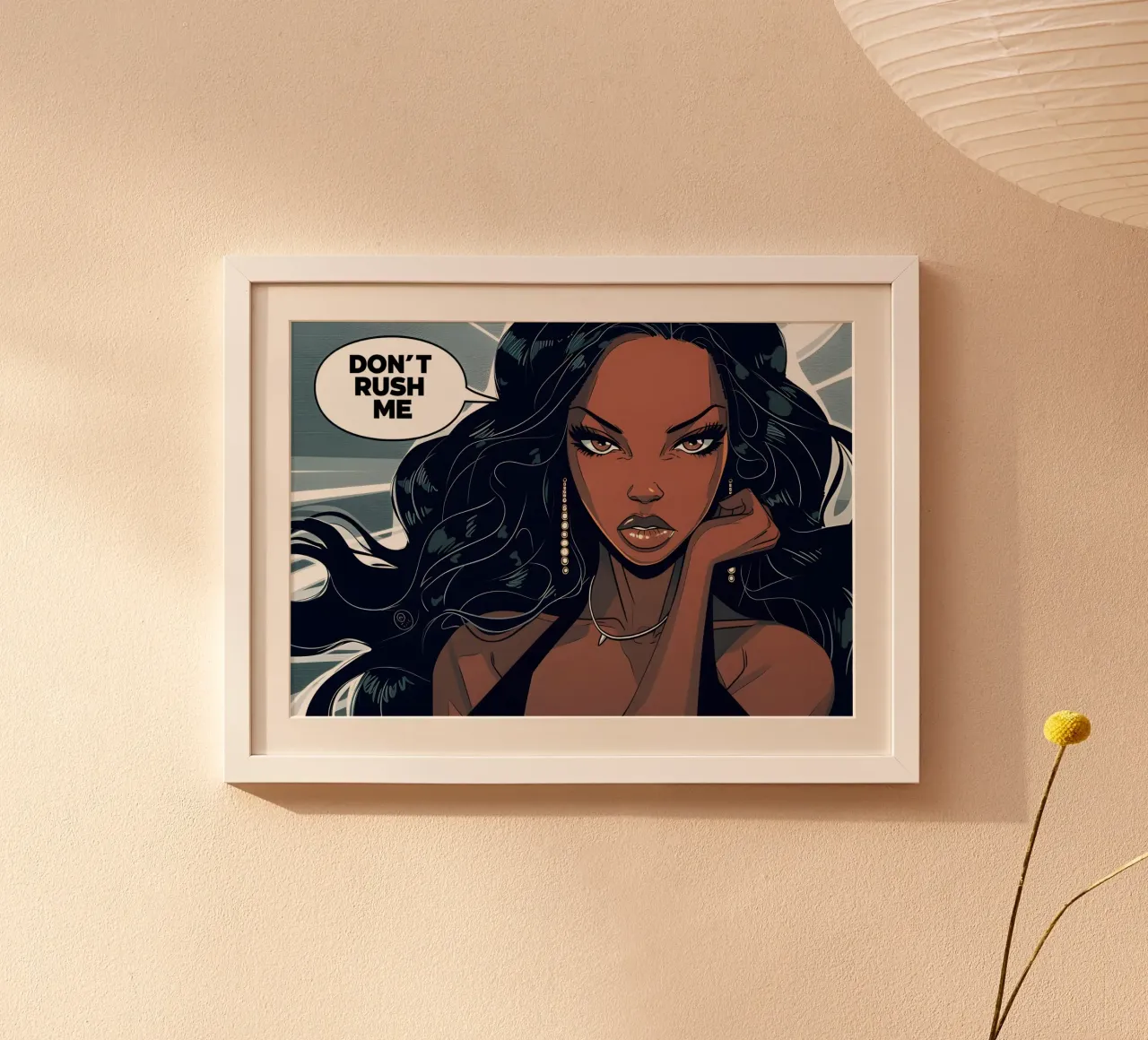 Fierce Pop: arte della donna del fumetto "Non mettermi fretta poster con telaio in plastica da NorwesClub