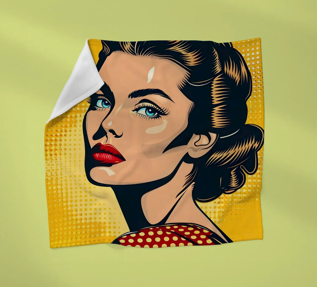 Sguardo sicuro: Ritratto pop art, stampa retrò a fumetti coperta in pile da NorwesClub