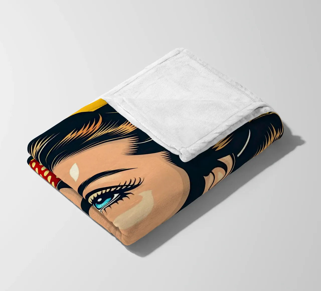Sguardo sicuro: Ritratto pop art, stampa retrò a fumetti coperta in pile da NorwesClub