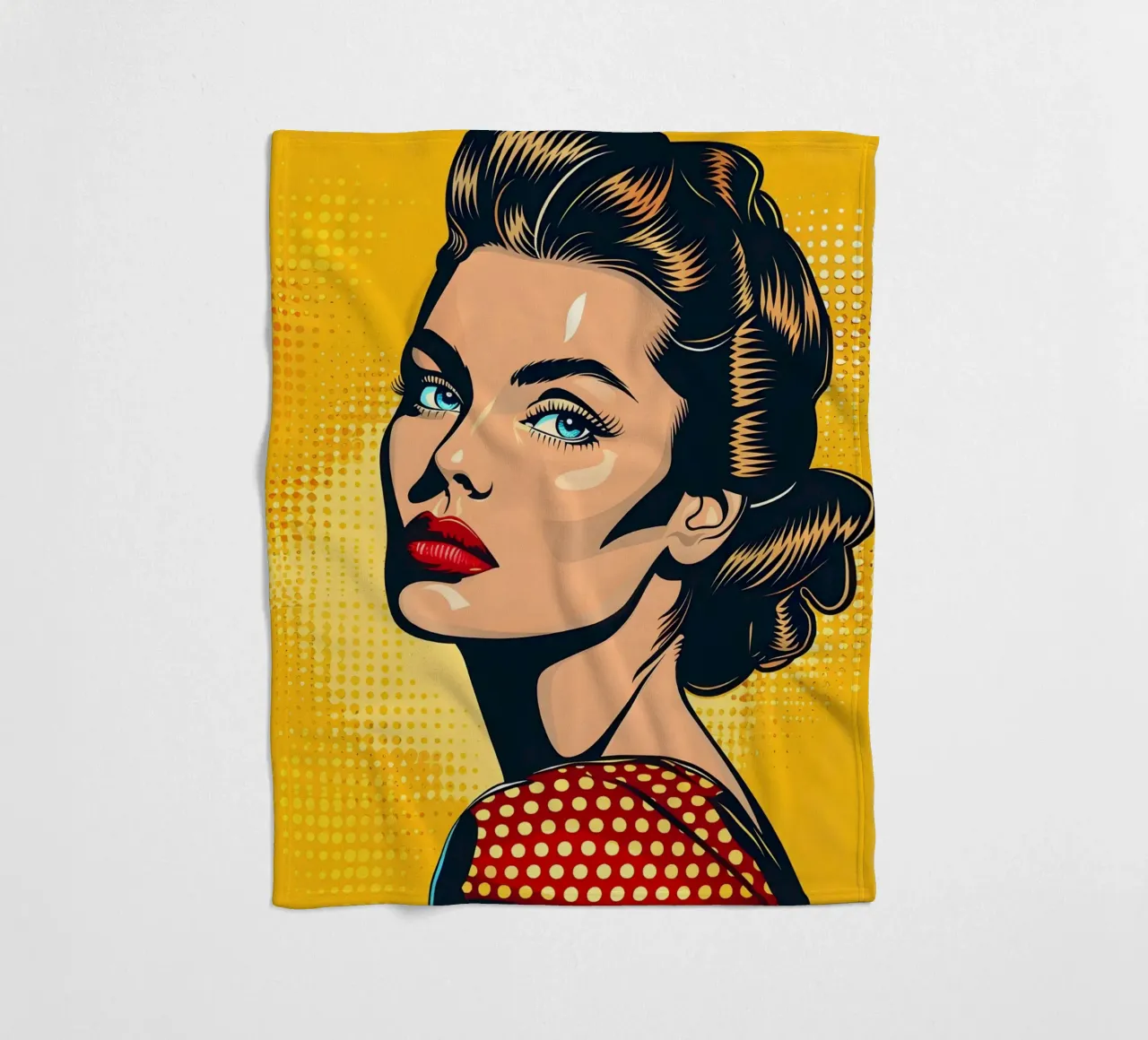 Sguardo sicuro: Ritratto pop art, stampa retrò a fumetti coperta in pile da NorwesClub