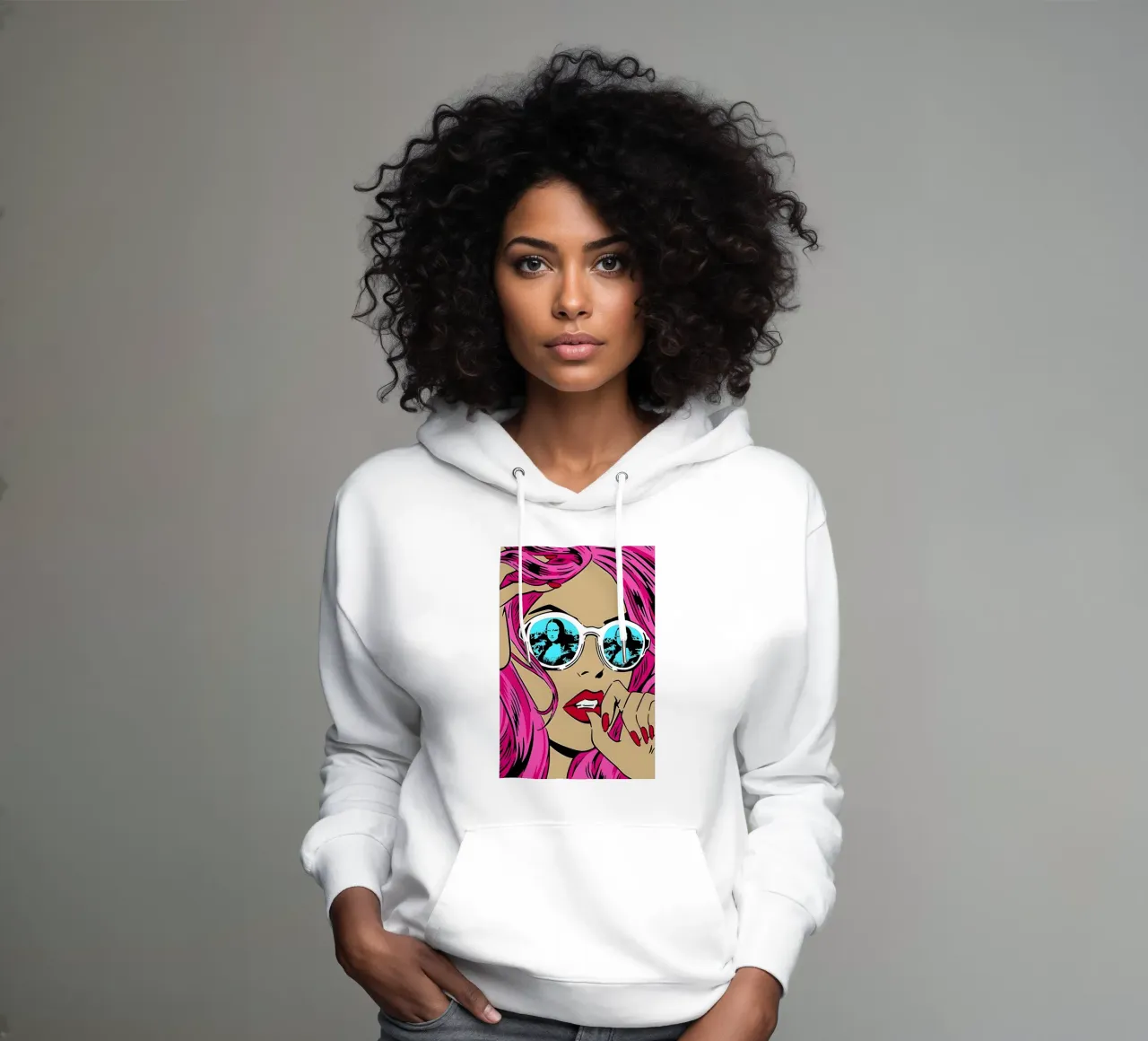 Sfumature di Monna Lisa: La donna della Pop Art, i capelli rosa e il twist iconico felpa con cappuccio da NorwesClub
