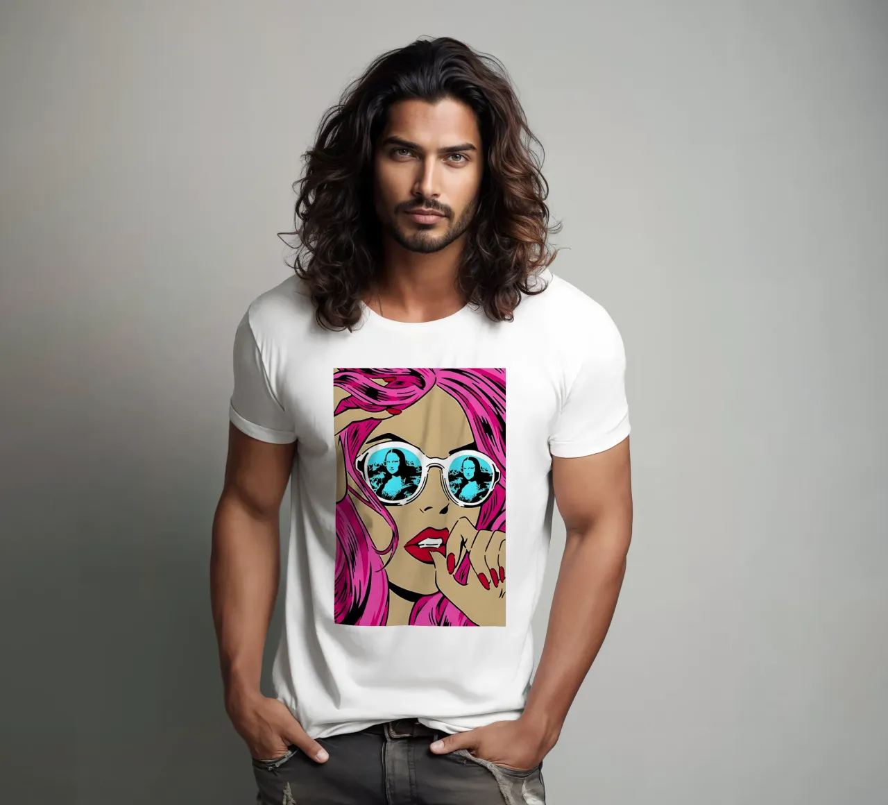 Sfumature di Monna Lisa: La donna della Pop Art, i capelli rosa e il twist iconico t-shirt da NorwesClub