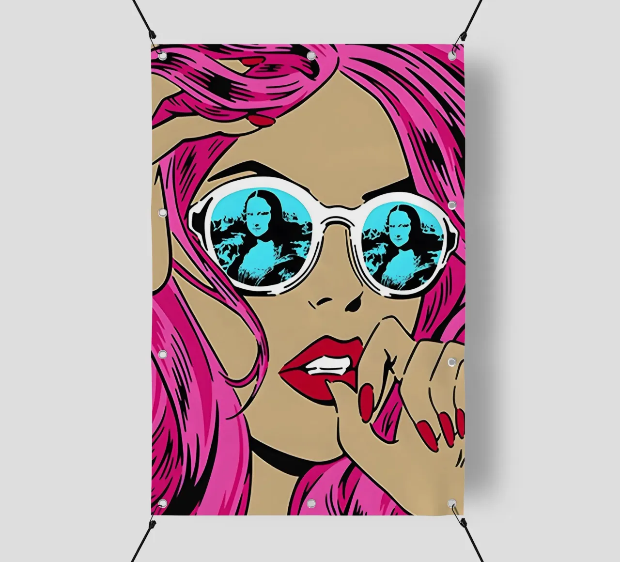 Sfumature di Monna Lisa: La donna della Pop Art, i capelli rosa e il twist iconico telo in pvc da NorwesClub