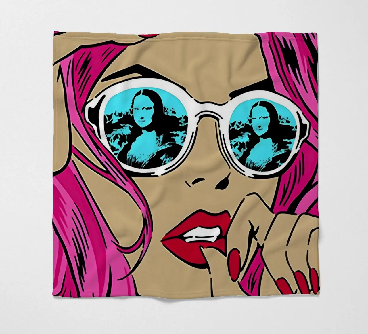 Sfumature di Monna Lisa: La donna della Pop Art, i capelli rosa e il twist iconico coperta in pile da NorwesClub