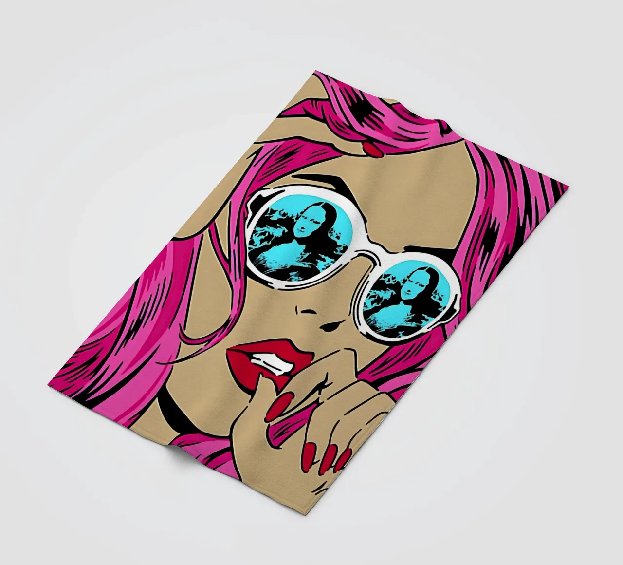 Sfumature di Monna Lisa: La donna della Pop Art, i capelli rosa e il twist iconico coperta in pile da NorwesClub