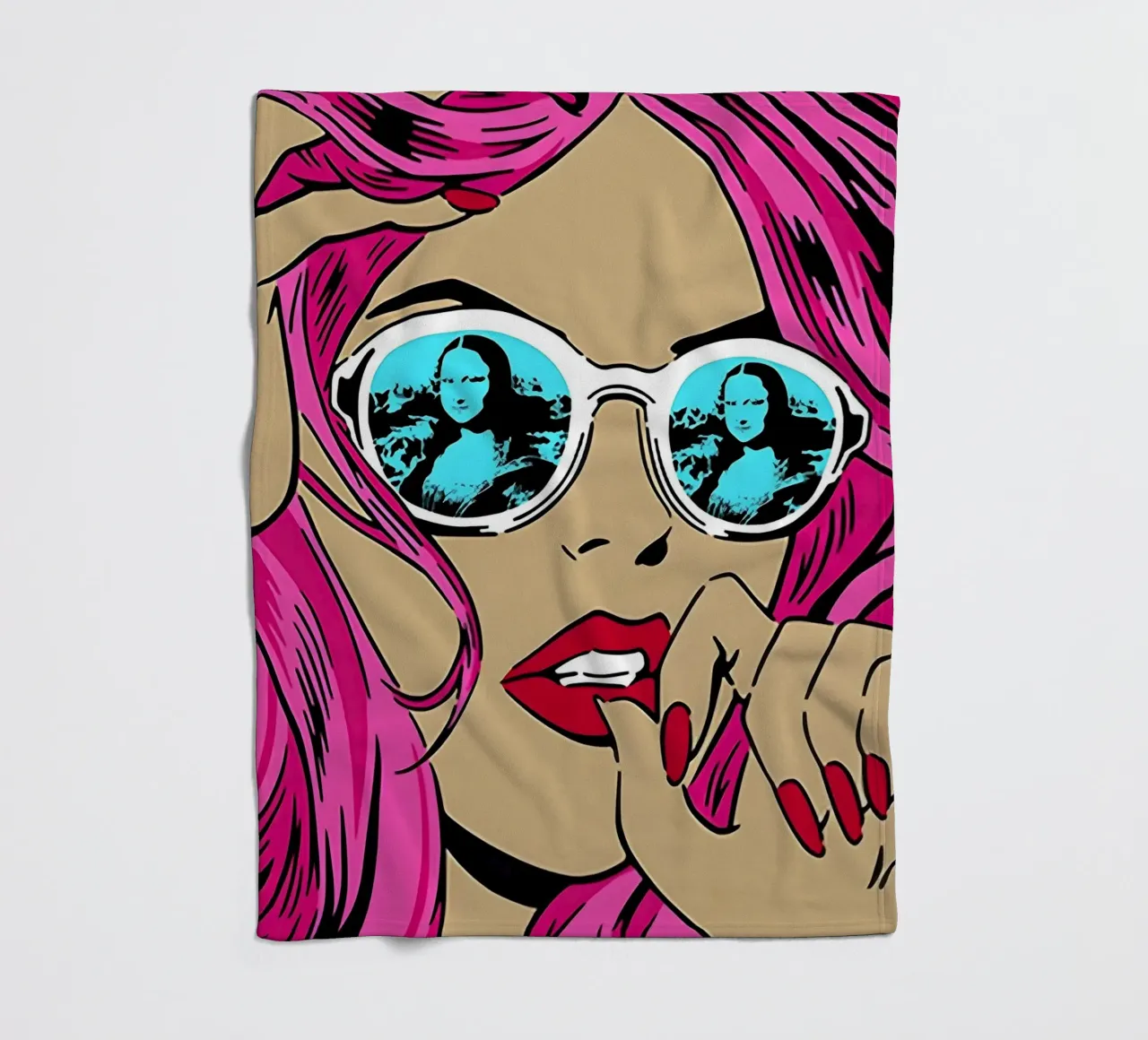 Sfumature di Monna Lisa: La donna della Pop Art, i capelli rosa e il twist iconico coperta in pile da NorwesClub