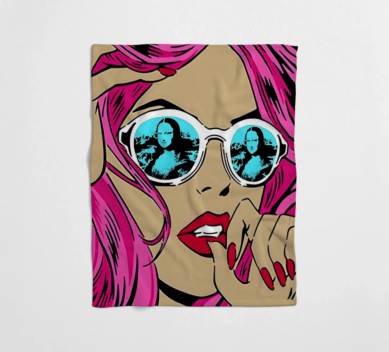 Sfumature di Monna Lisa: La donna della Pop Art, i capelli rosa e il twist iconico coperta in pile da NorwesClub