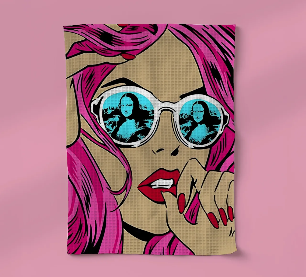 Sfumature di Monna Lisa: La donna della Pop Art, i capelli rosa e il twist iconico canovaccio da cucina da NorwesClub
