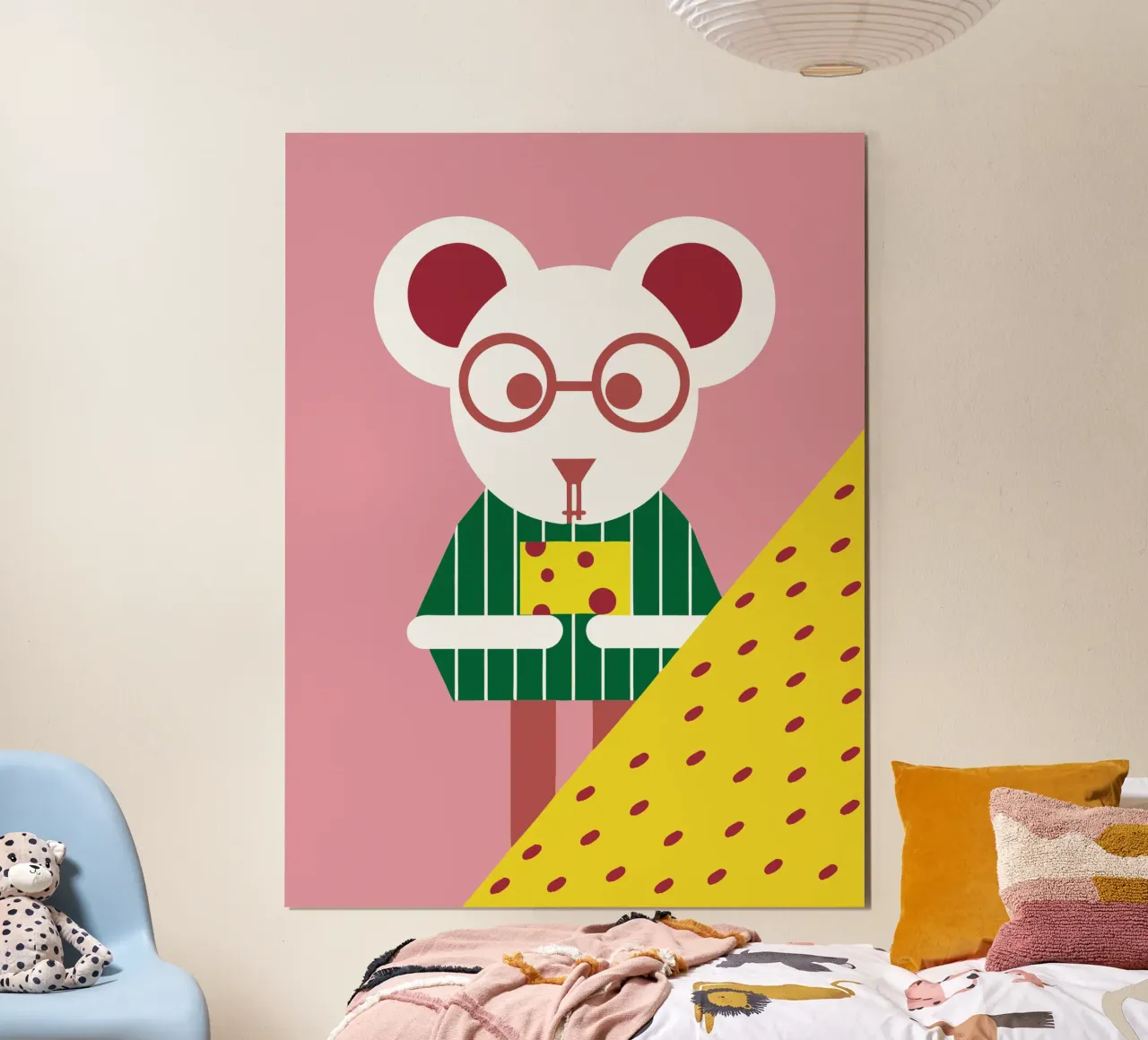 I topi mangiano il formaggio poster con telaio in plastica da LOOK DIFFERENT