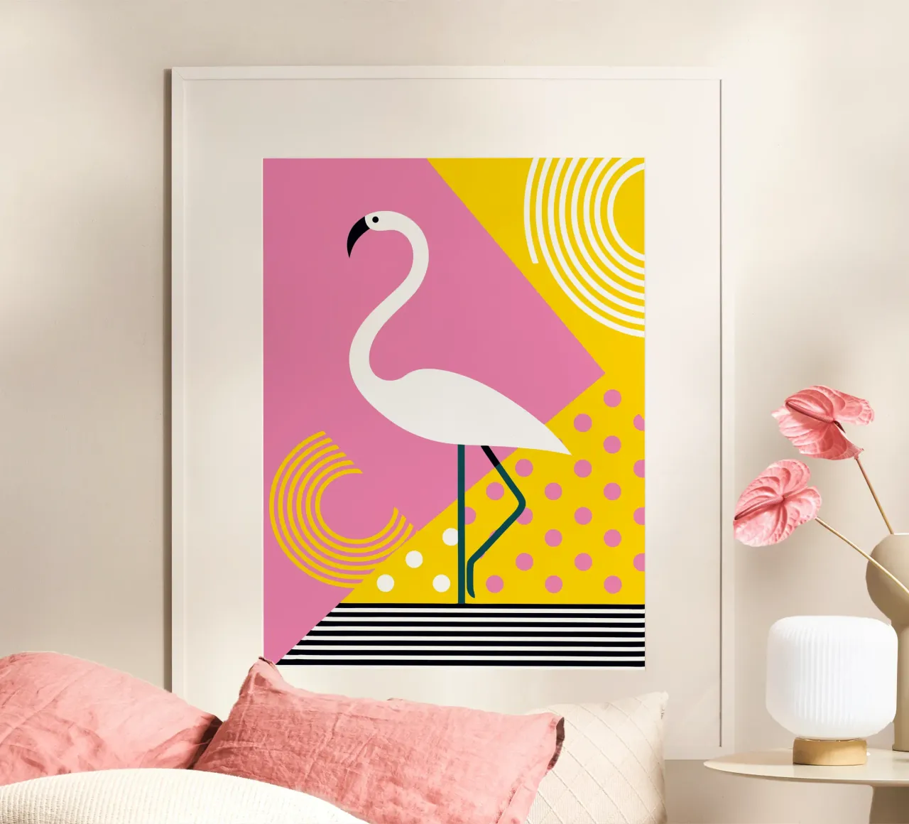 Moderner Flamingo Hahnemühle von LOOK DIFFERENT