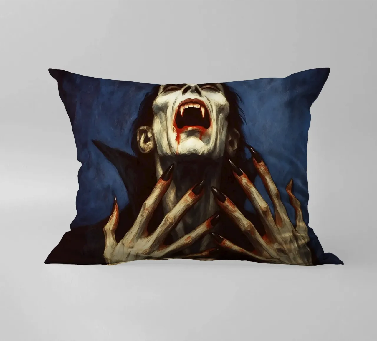Creepy Dracula Imagination decorative cushion by Rawghenee