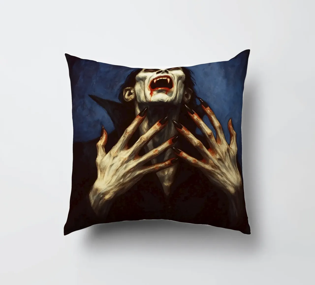 Creepy Dracula Imagination decorative cushion by Rawghenee