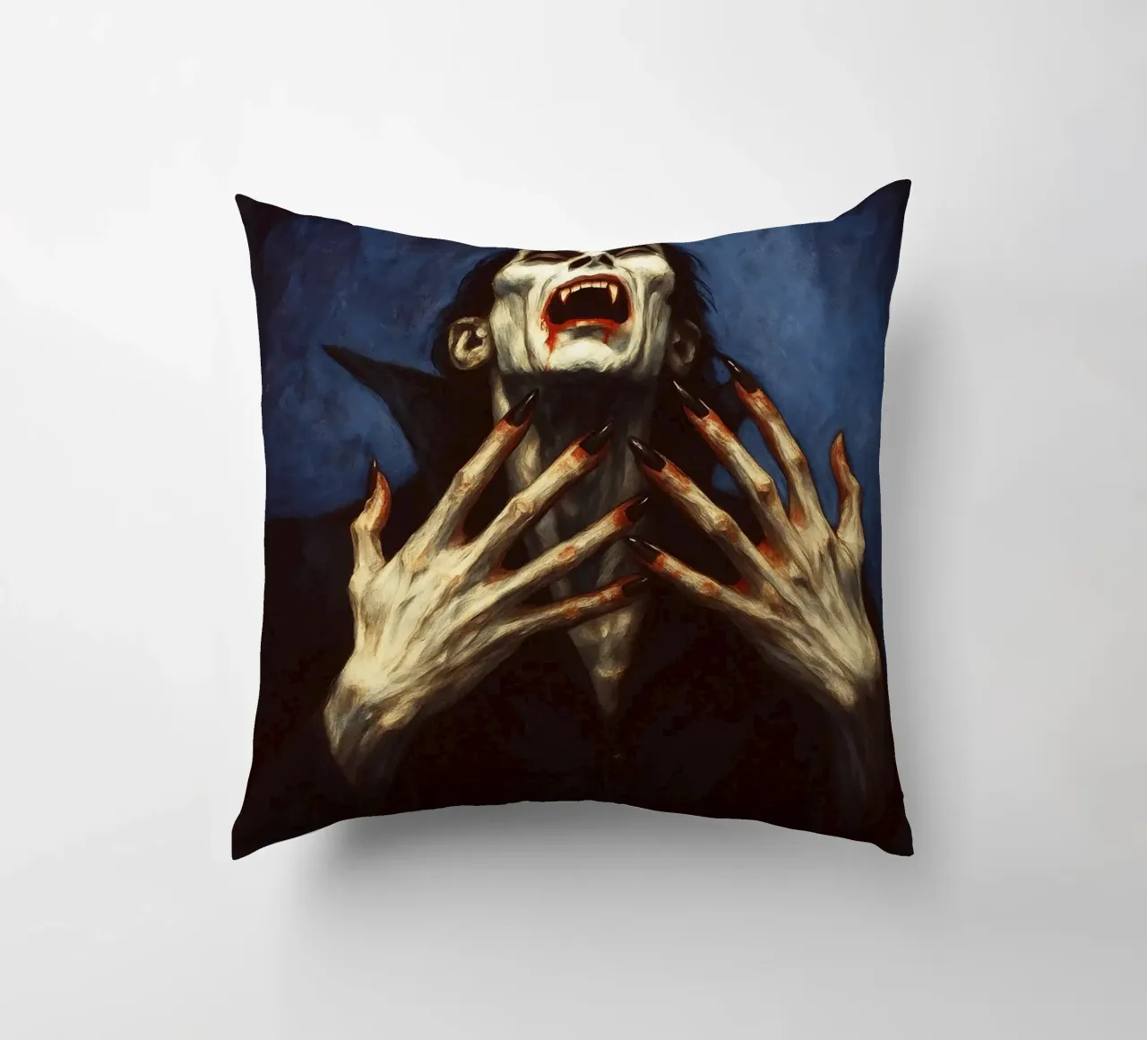 Creepy Dracula Imagination decorative cushion by Rawghenee
