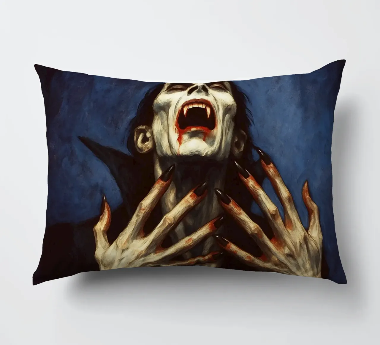 Creepy Dracula Imagination decorative cushion by Rawghenee