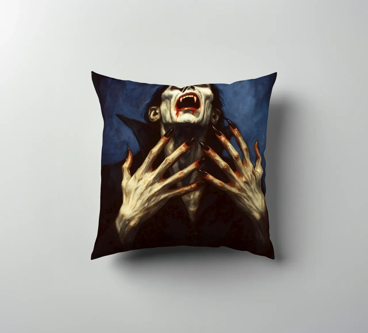 Creepy Dracula Imagination decorative cushion by Rawghenee