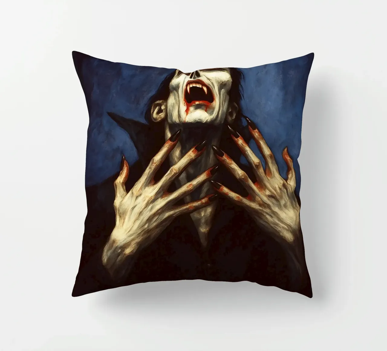 Creepy Dracula Imagination decorative cushion by Rawghenee