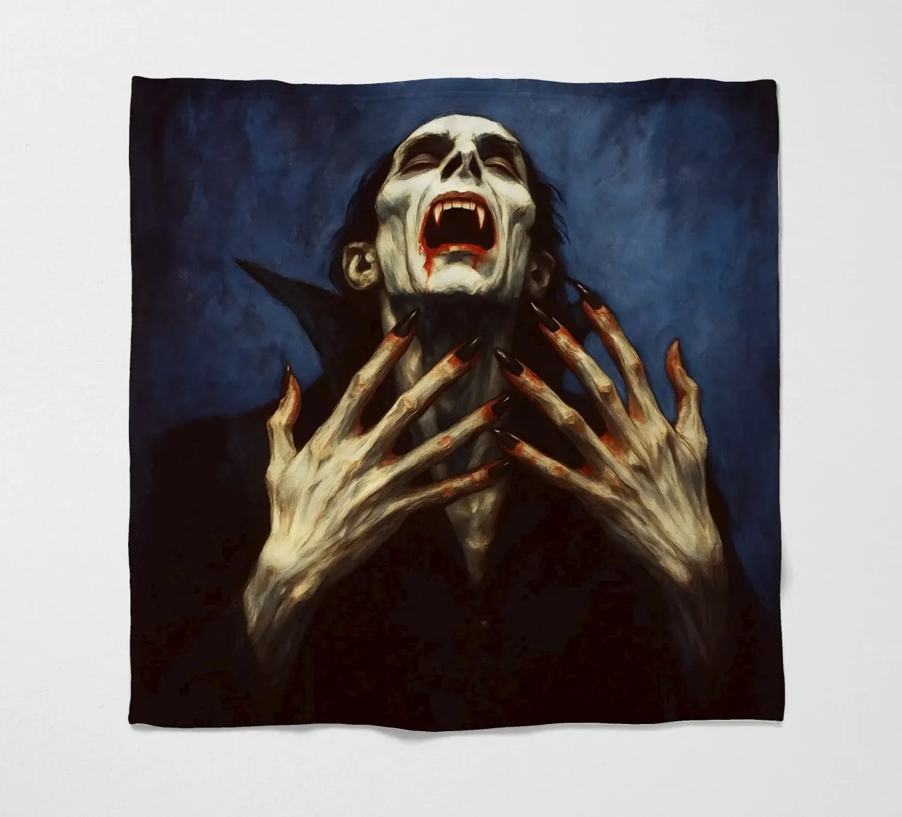 Creepy Dracula Imagination fleece blanket by Rawghenee