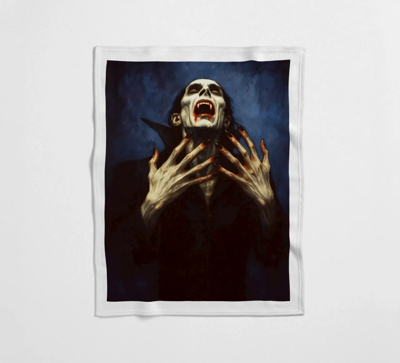 Creepy Dracula Imagination fleece blanket by Rawghenee