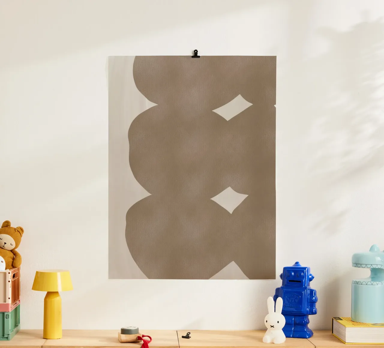 Marrone tenue minimalista poster con telaio in alluminio da Little Dean