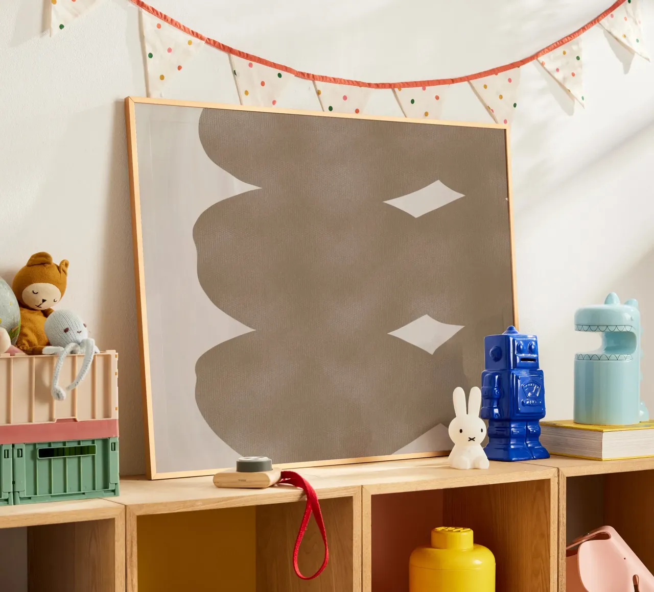 Marrone tenue minimalista poster con telaio in alluminio da Little Dean